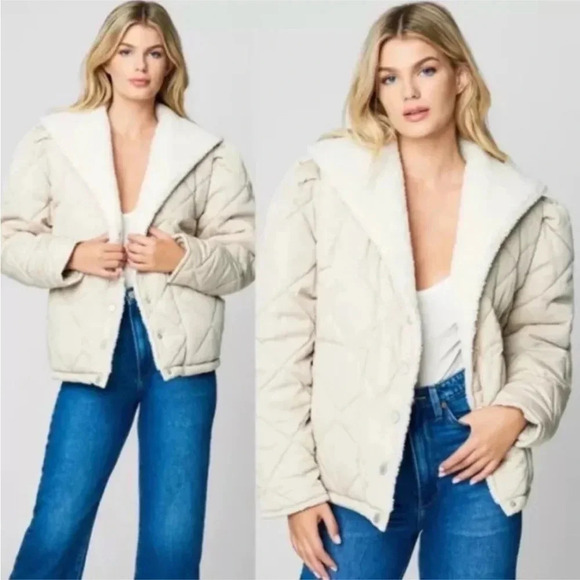 Blank NYC Warm Hearts Quilted Sherpa Jacket Small NWT Designer - Picture 4 of 6